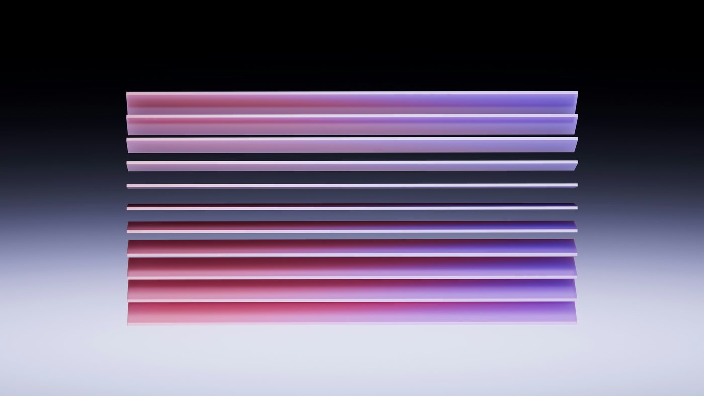 Barras tridimensionales en degradé, referencia abstracta al gráfico de barras